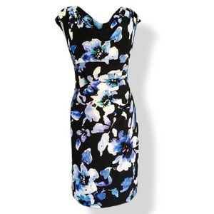 Ralph Lauren Floral Black Blue White Watercolor